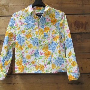 Jones New York Floral Jacket Sz Lg